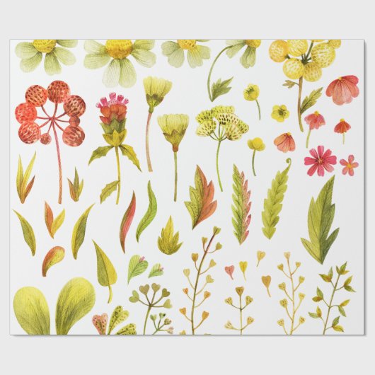 Botanische Flora Geschenkpapier (Flach)
