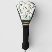 Botanische Flora-Glitzer-Monogramm Golf Headcover (Vorderseite)
