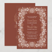 Botanische Flora Hochzeit Einladung (Vorne/Hinten)