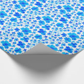 Botanische Flora in Deep Blue und White Geschenkpapier (Ecke)