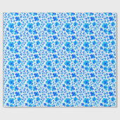 Botanische Flora in Deep Blue und White Geschenkpapier (Flach)