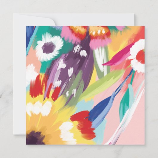 Botanische Flora Storch Baby Dusche Einladung (Rückseite)