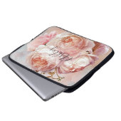BOTANISCHE FLORALBEZEICHNUNG Monogramm Laptopschutzhülle (Vorne Knopf)