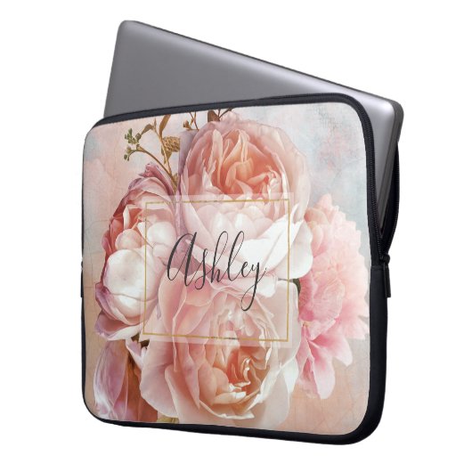 BOTANISCHE FLORALBEZEICHNUNG Monogramm Laptopschutzhülle (Vorderseite Links)