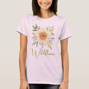 Botanische Florale Aquarell-Wildblume Maßgeschneid T-Shirt