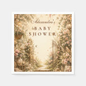 Botanische Florale Boho-Baby-Party Serviette (Vorderseite)