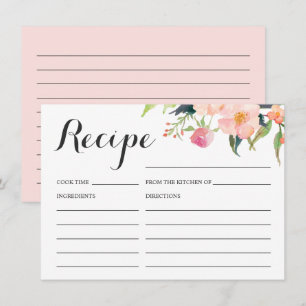 Botanische florale Hochzeitsdusche Rezeptkarte Begleitkarte