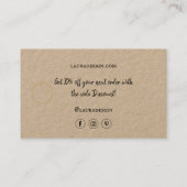 Botanische florale Kraft Logo-Minimal Vielen Dank Visitenkarte (Rückseite)