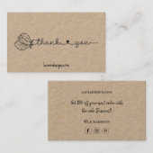 Botanische florale Kraft Logo-Minimal Vielen Dank Visitenkarte (Vorne/Hinten)