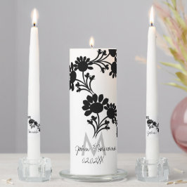 Botanische florale Monogram Unity Candle Set Kerzenset