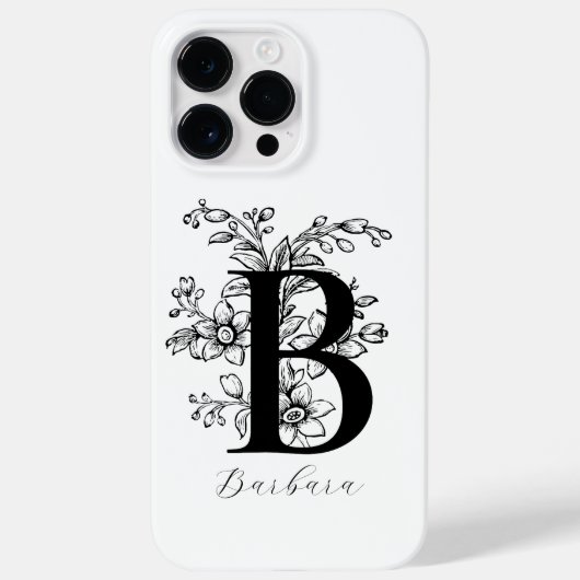 Botanische florale Monogramm Buchstaben B Name Case-Mate iPhone Hülle (Rückseite)