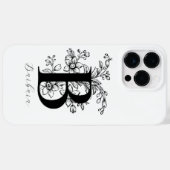 Botanische florale Monogramm Buchstaben B Name Case-Mate iPhone Hülle (Rückseite (Horizontal))