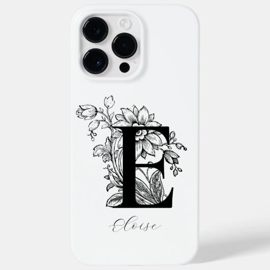 Botanische florale Monogramm Buchstaben E Name Case-Mate iPhone Hülle (Rückseite)