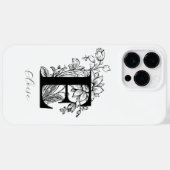 Botanische florale Monogramm Buchstaben E Name Case-Mate iPhone Hülle (Rückseite (Horizontal))