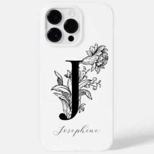 Botanische florale Monogramm Buchstaben J Name Case-Mate iPhone 14 Pro Max Hülle