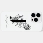 Botanische florale Monogramm Buchstaben J Name Case-Mate iPhone Hülle (Rückseite (Horizontal))