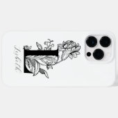 Botanische florale Monogramm Buchstaben L Name Case-Mate iPhone Hülle (Rückseite (Horizontal))