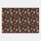 Botanische florale Moody Baroque Antikes niederlän Geschenkpapier Set (Vorderseite 3)