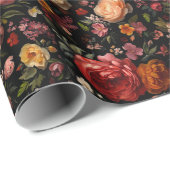Botanische florale Moody Vintage Antike Niederländ Geschenkpapier (Rolleneckpunkt)