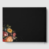 Botanische florale Moody Vintage Hochzeit Black Gästebuch (Rückseite)
