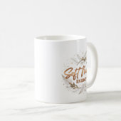 Botanische Florale Typografie Kaffeetasse (VorderseiteRechts)