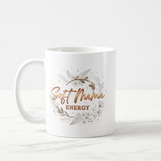 Botanische Florale Typografie Kaffeetasse (Links)