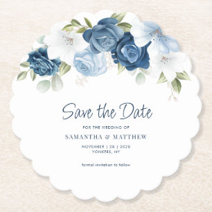 Botanische Florale Wasserfarbe Save the Date Anden Untersetzer