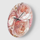 BOTANISCHE FLORALLE GROßE WANDUHR (Winkel)