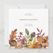 Botanische Foliage-Hochzeit in Rustikalem Fall Save The Date (Vorderseite)