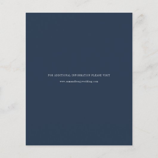 Botanische Foliage Navy Blue Save the Date (Rückseite)