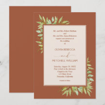 Botanische Foliage Terracotta Wedding