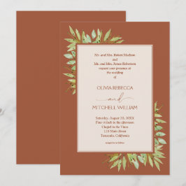 Botanische Foliage Terracotta Wedding Einladung