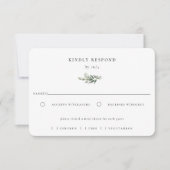 Botanische Foliage Wedding Meal Choice RSVP Karte (Vorderseite)