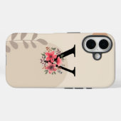 Botanische Form Boho Retro mit Name 1. Hauptstadt  Case-Mate iPhone Hülle (Rückseite (Horizontal))