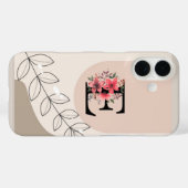 Botanische Form Boho Retro mit Name 1. Hauptstadt  Case-Mate iPhone Hülle (Rückseite (Horizontal))