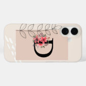 Botanische Form Boho Retro mit Name 1. Hauptstadt Case-Mate iPhone Hülle (Rückseite (Horizontal))