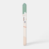 Botanische Form Boho Retro mit Name 1. Hauptstadt iPhone Hülle (Linke Seite)