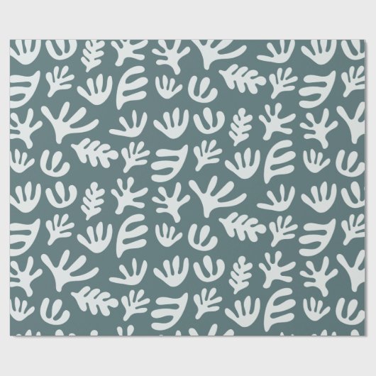 Botanische Formen Boho Matisse Cutout Muster Geschenkpapier (Flach)