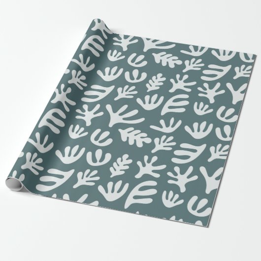 Botanische Formen Boho Matisse Cutout Muster Geschenkpapier (Ungerollt)