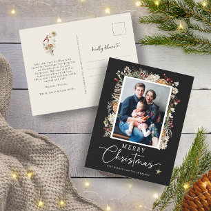 Botanische Foto-Weihnachtskarte Feiertagspostkarte