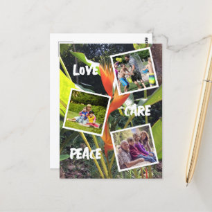 Botanische FotoCollage Postkarte