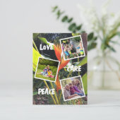 Botanische FotoCollage Postkarte (Stehend Vorderseite)