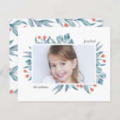 Botanische Frame Foto Ferienkarte (Vorne/Hinten)