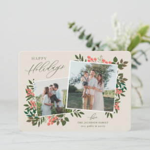Botanische Frame Holiday Card Feiertagskarte