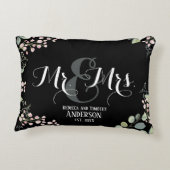 Botanische Frau Personalisiert Black Wedding Dekokissen (Rückseite)