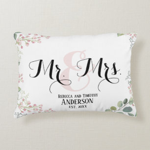 Botanische Frau Personalisiert Wedding Newly Wed Dekokissen