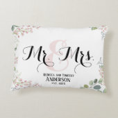 Botanische Frau Personalisiert Wedding Newly Wed Dekokissen (Rückseite)