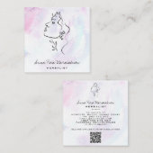 *~* Botanische Frauenline Art Goddess Greenery QR Quadratische Visitenkarte (Vorne/Hinten)