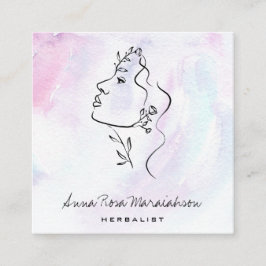 *~* Botanische Frauenline Art Goddess Greenery QR Quadratische Visitenkarte