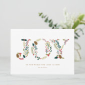 Botanische Freude Weihnachtsgrüße Feiertagskarte (Stehend Vorderseite)